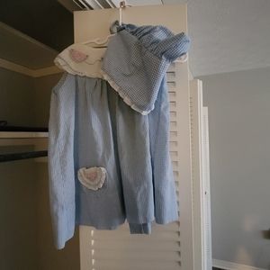 Watermelon smocked dress and bonet 12 momths